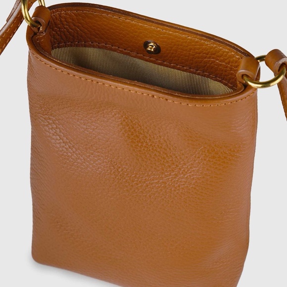 QUINCE Italian Pebbled Leather Phone Crossbody Purse Bag Handbag - Picture 4 of 8